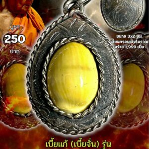 หลวงพ่อเมียน วัดบ้านจะเนียง เบี้ยแก้ (เบี้ยจั่น) รุ่น มหาลาภคุ้มภัย