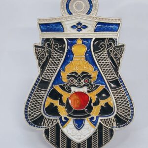 พระราหูอมจันทร์ ราชาโชค วัดศีรษะทอง เนื้อเงิน ลงยา  (KA1599)