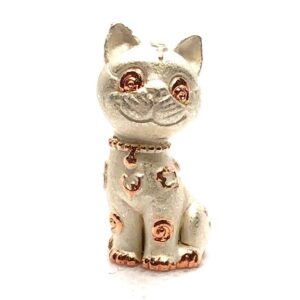 หลวงตาราม แมวเหมียวเรียกทรัพย์ เนื้อสัมฤทธิ์ ชุบ 2K KM539