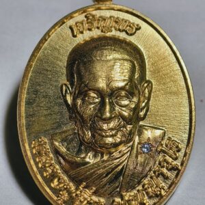 หลวงปู่อิ่ม วัดทุ่งนาใหม่ เจริญพรบน ชุบน้ำทองคำ เลข 999 AC2328