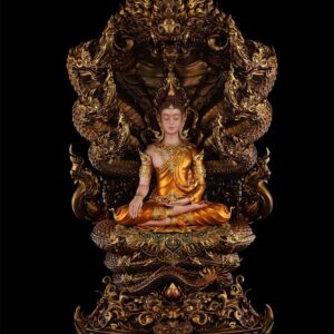 พระพุทธมหาจักรพรรดิปรกมุจลินท์ ออกแบบลายเส้น : อ.ฉัตรชัย แผ่นผา