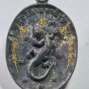 หลวงปู่ฝั้น วัดหน้าผา เหรียญจิ้งจก เนื้อมหาชนวนเก่า เลข 3 AC7239