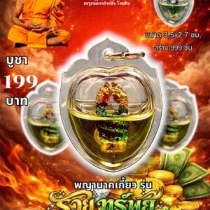 หลวงพ่อเมียน วัดบ้านจะเนียงวนาราม พญานาคเกี้ยว รุ่น รวยทรัพย์