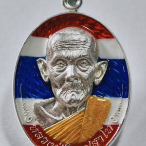 หลวงปู่ฝั้น วัดหน้าผา  มนต์พระกาฬ ปราบไพรี ลงยา  AC7321