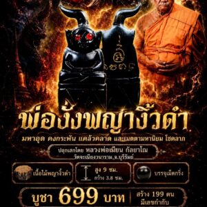 หลวงพ่อเมียน วัดบ้านจะเนียงวนาราม พ่องั่งพญางิ้วดำ (ขนาดบูชา)