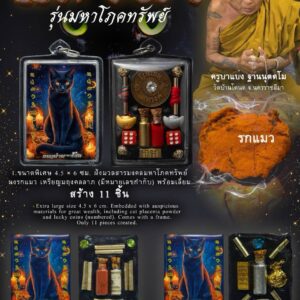 ครูบาแบ่ง วัดบ้านโตนด ล็อกเก็ตแมวดำ รุ่น มหาโภคทรัพย์