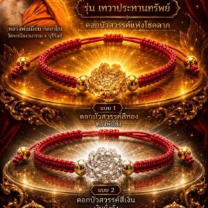 หลวงพ่อเมียน กำไลเชือกแดง ดอกบัวสวรรค์ รุ่น เทวาประทานทรัพย์