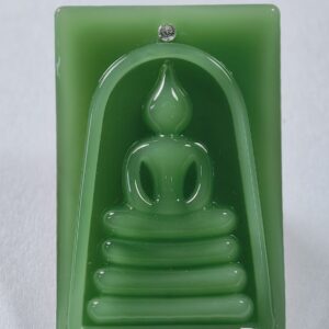 หลวงปู่อิ่ม วัดทุ่งนาใหม่ พระสมเด็จหยก พิมพ์ใหญ่ ฝังเพชร เลข5 AC8287