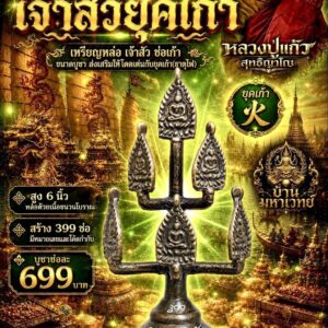 หลวงปู่แก้ว วัดแก่งดินสอ จังหวัดปราจีนบุรี เหรียญหล่อเจ้าสัว ช่อเก้า (ช่อบูชา)