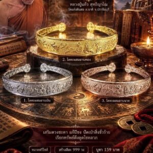 หลวงปู่แก้ว สุทธิญาโณ วัดแก่งดินสอ กำไล12นักษัตร รุ่น จักรราศีมหามงคล
