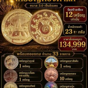 เหรียญที่ระลึกพระธาตุ เมืองนครศรีธรรมราช มรดกโลกขนาด3เซนติเมตร