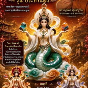 หลวงปู่แก้ว สุทธิญาโณ วัดแก่งดินสอ สร้อยพร้อมจี้พระแม่หนี่วา รุ่น ประทานพร