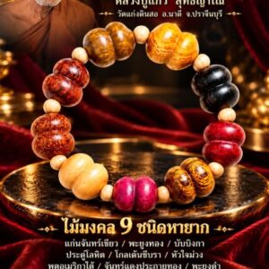หลวงปู่แก้ว สุทธิญาโณ วัดแก่งดินสอ กำไล 9 มงคล ไม้มงคล 9 ชนิด
